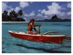 Vahine Paddler at Tahaa French Polynesia